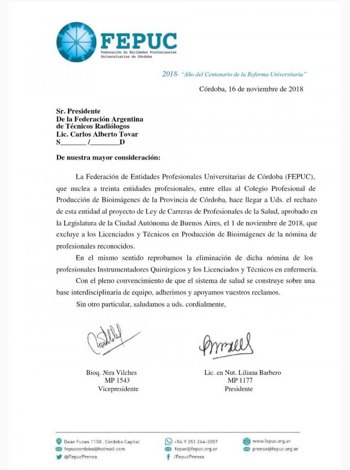 Apoyo de FEPUC a Licenciados 