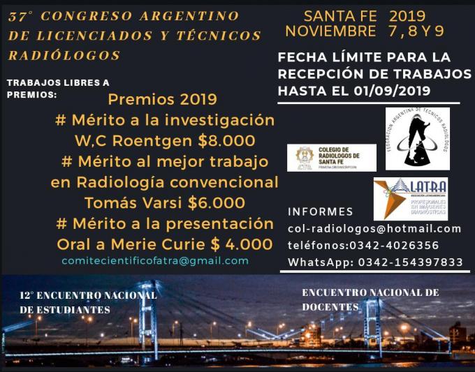 37 Congreso Argentino de Licenciados y Técnicos Radiólogos